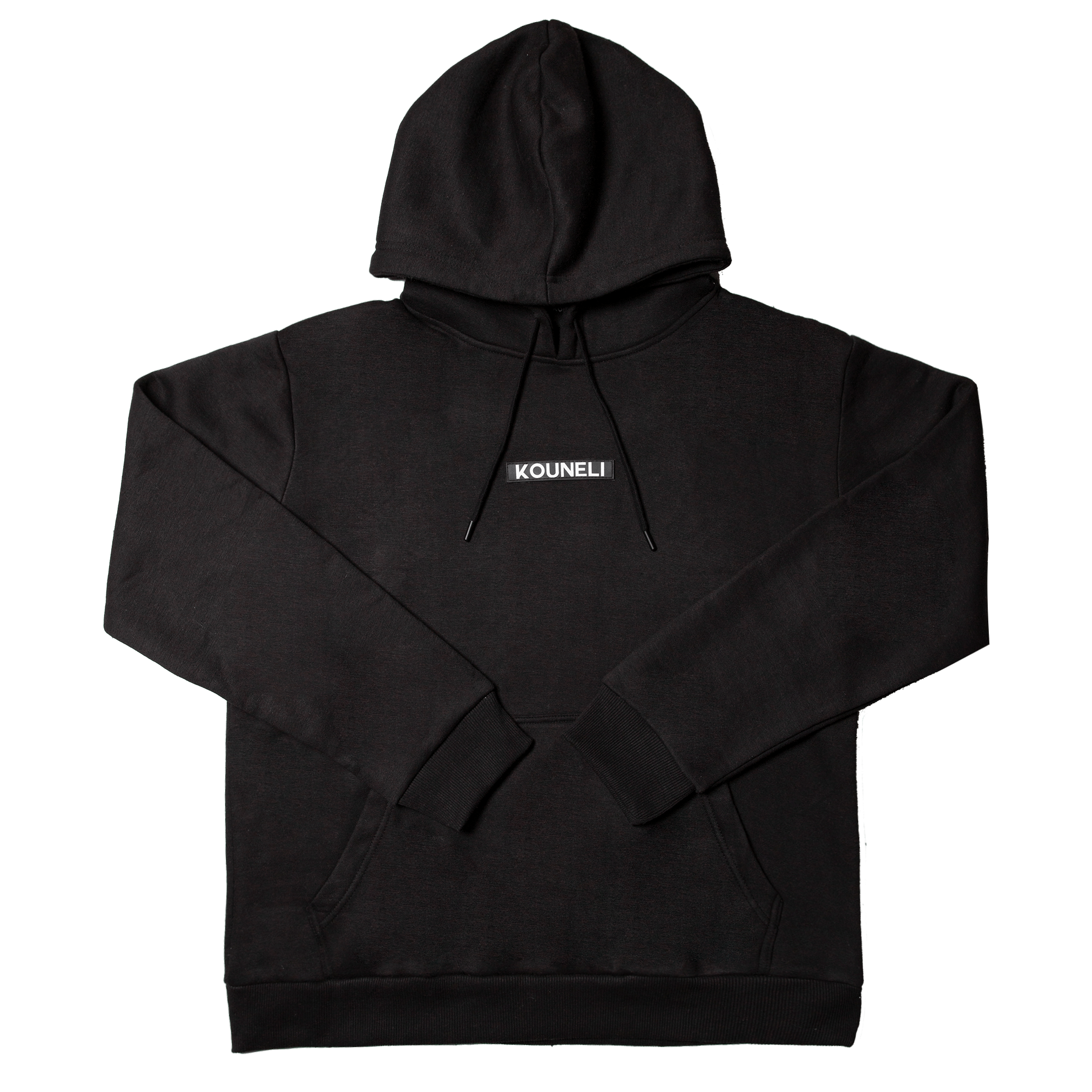Patch Fleece Hoodie - Black