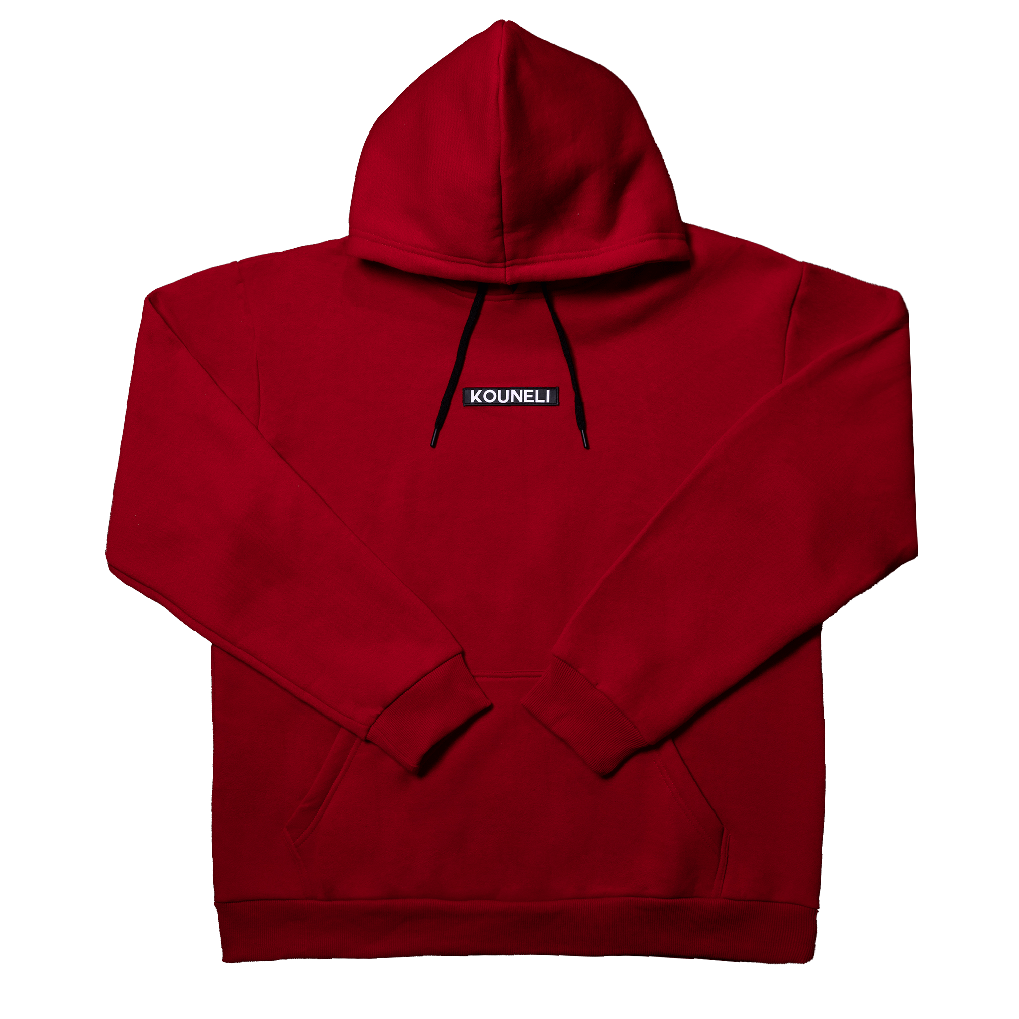 Patch Fleece Hoodie - Red