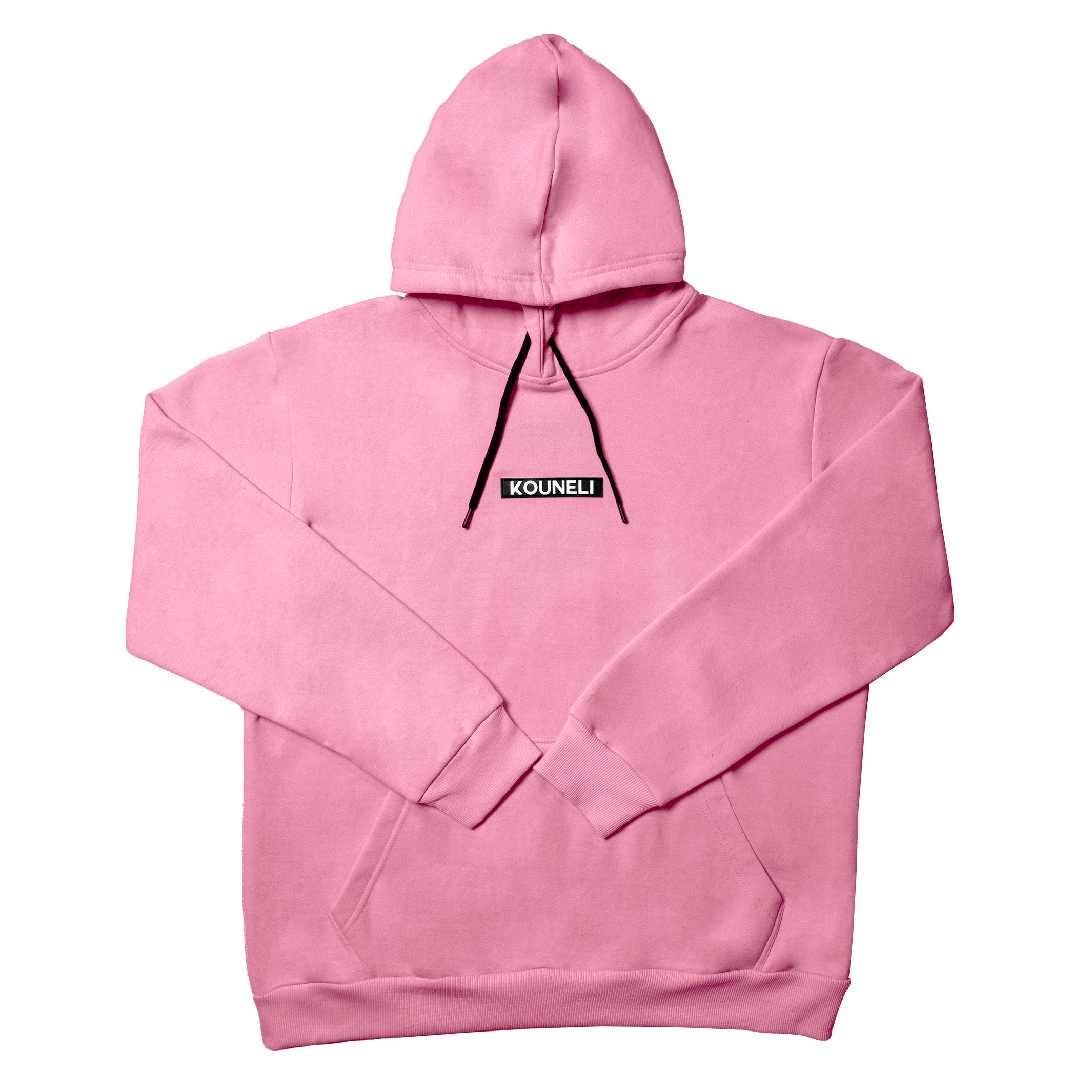 Patch Fleece Hoodie - Light Pink