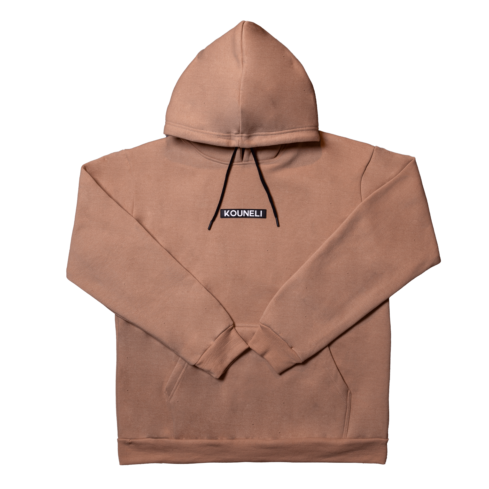 Patch Fleece Hoodie - Tan