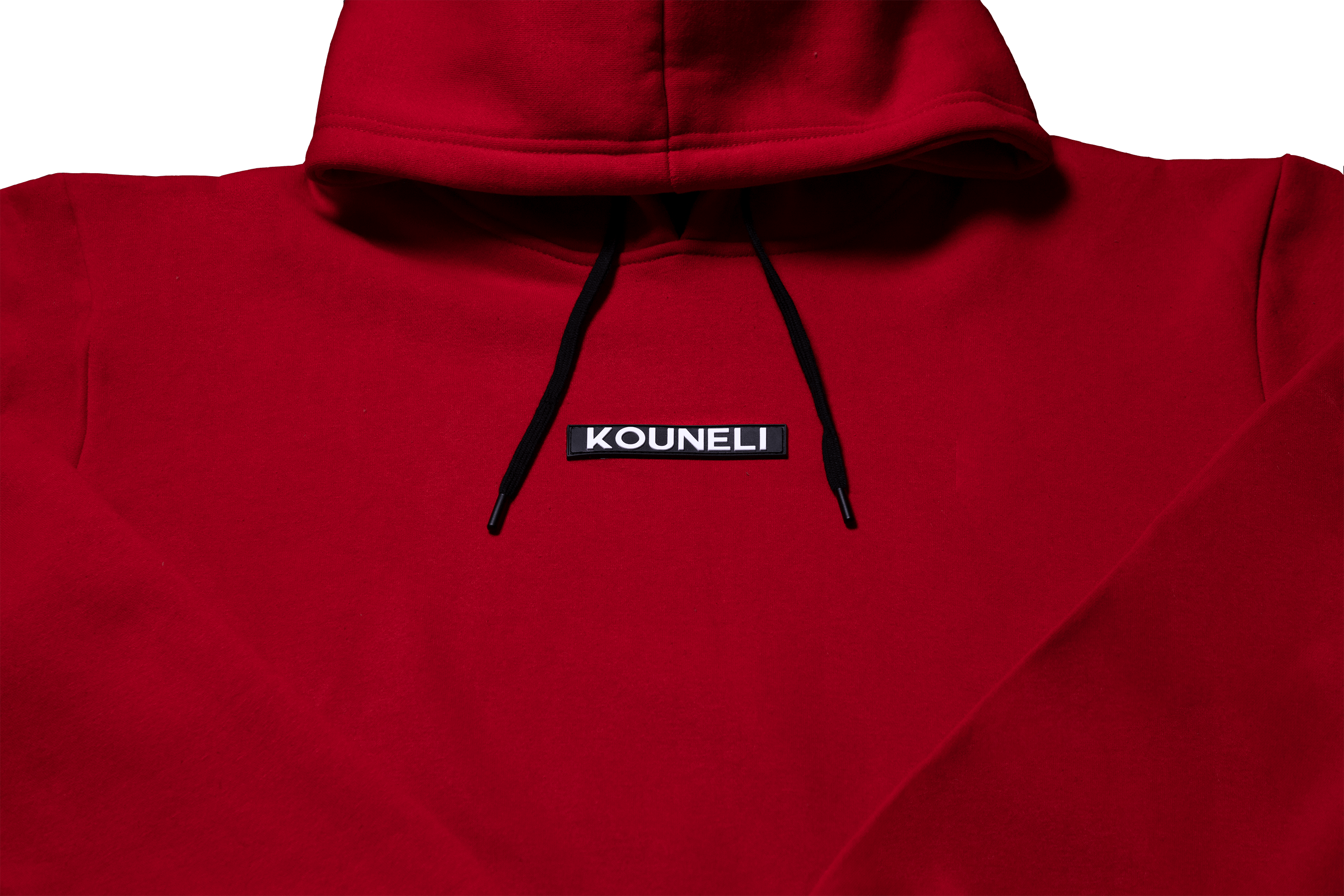 Patch Fleece Hoodie - Red