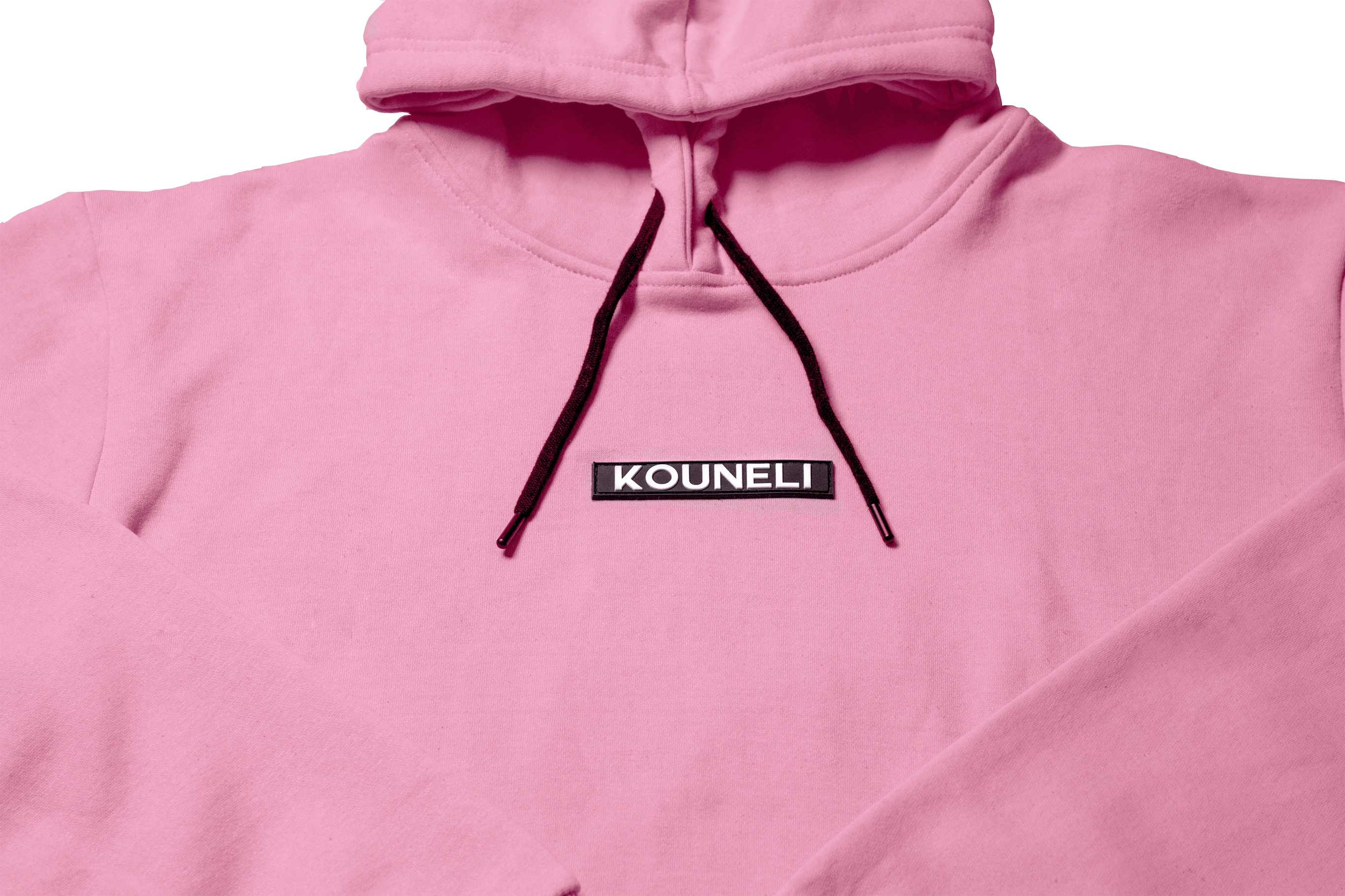 Patch Fleece Hoodie - Light Pink