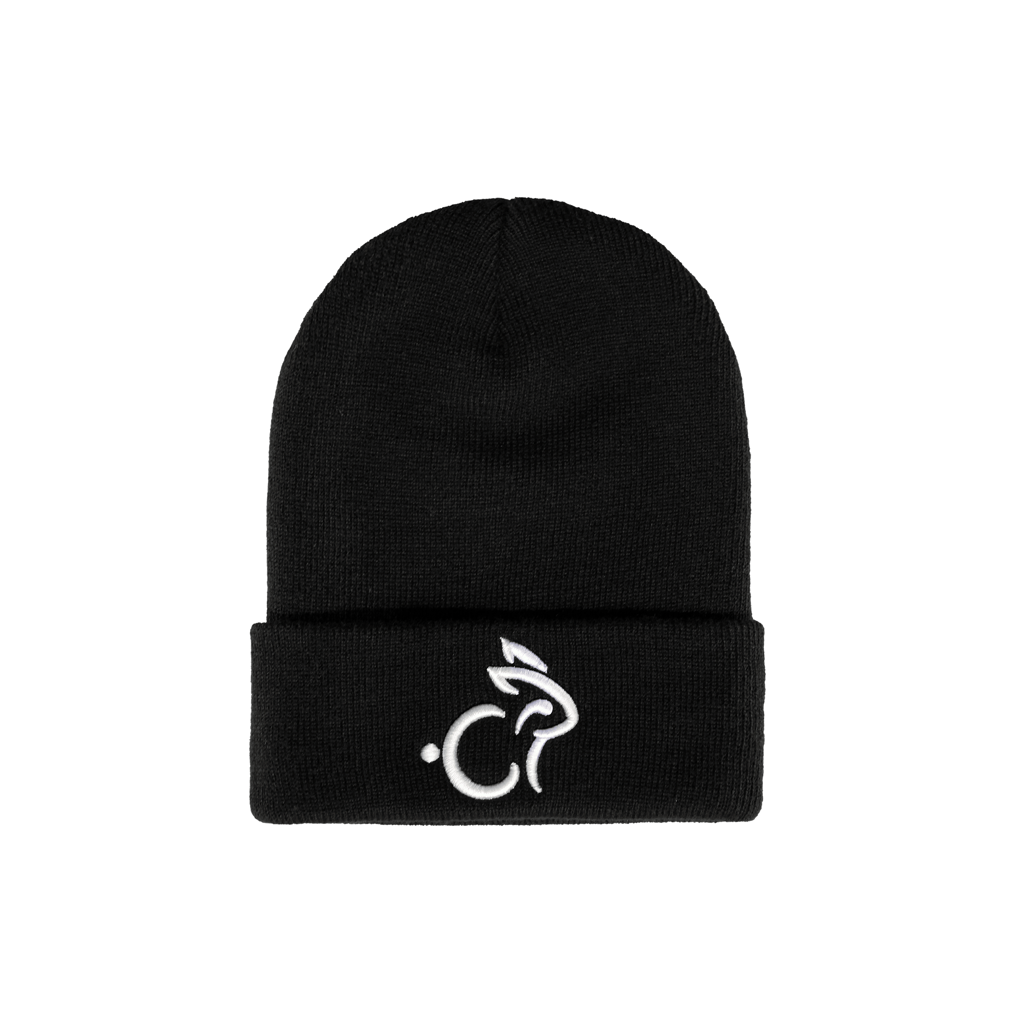 Rabbit Beanie Black - White Logo