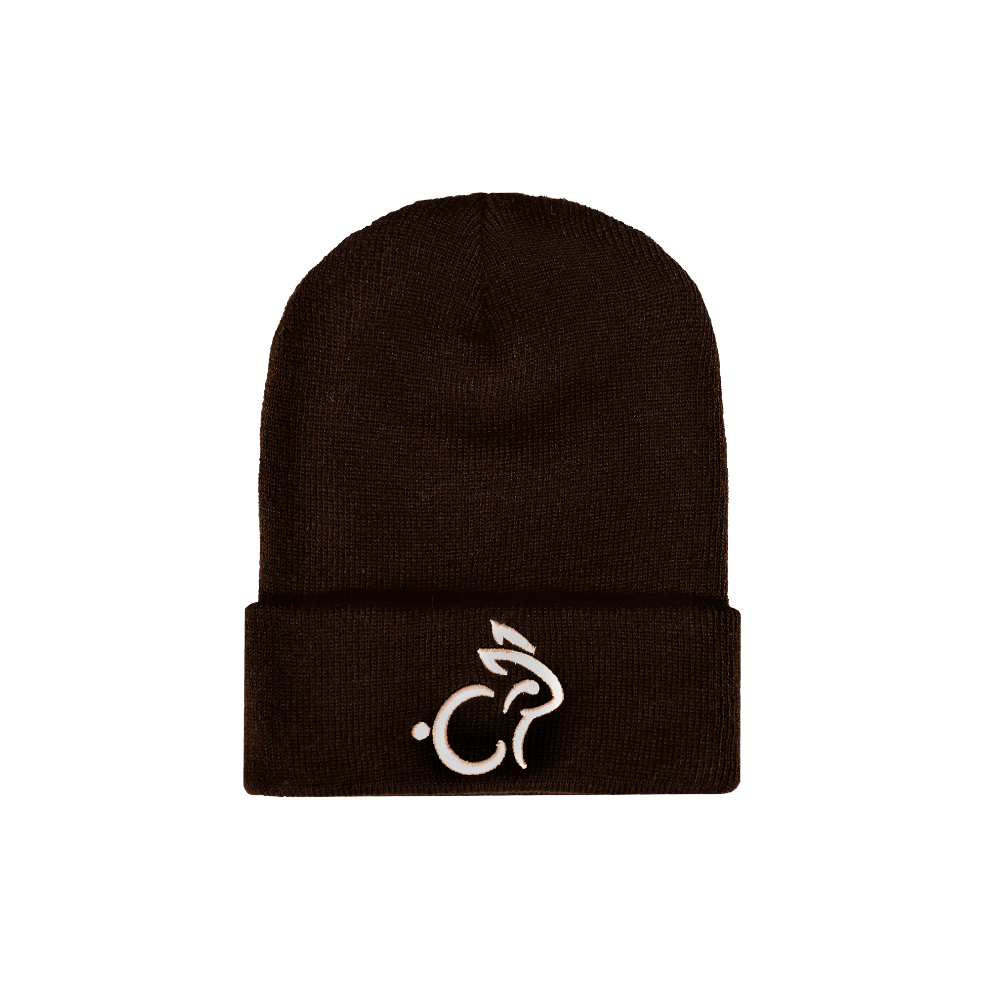 Rabbit Beanie Brown - White Logo