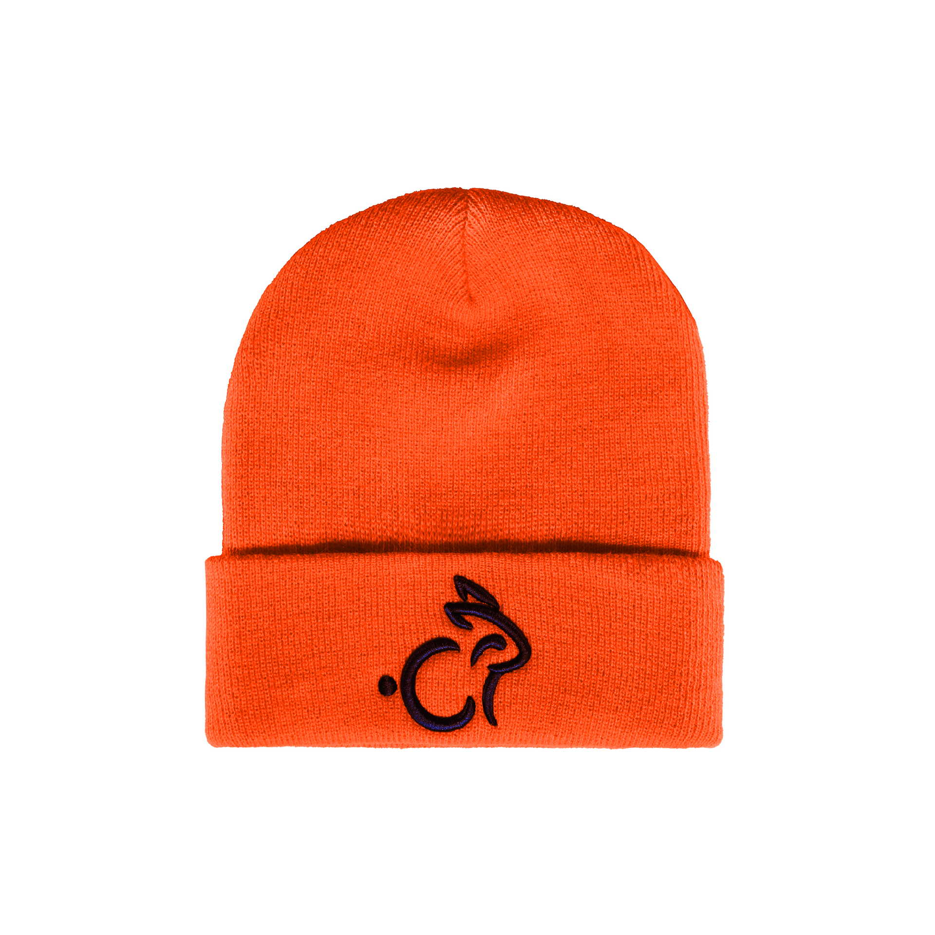 Rabbit Beanie Orange - Black Logo | Kouneli