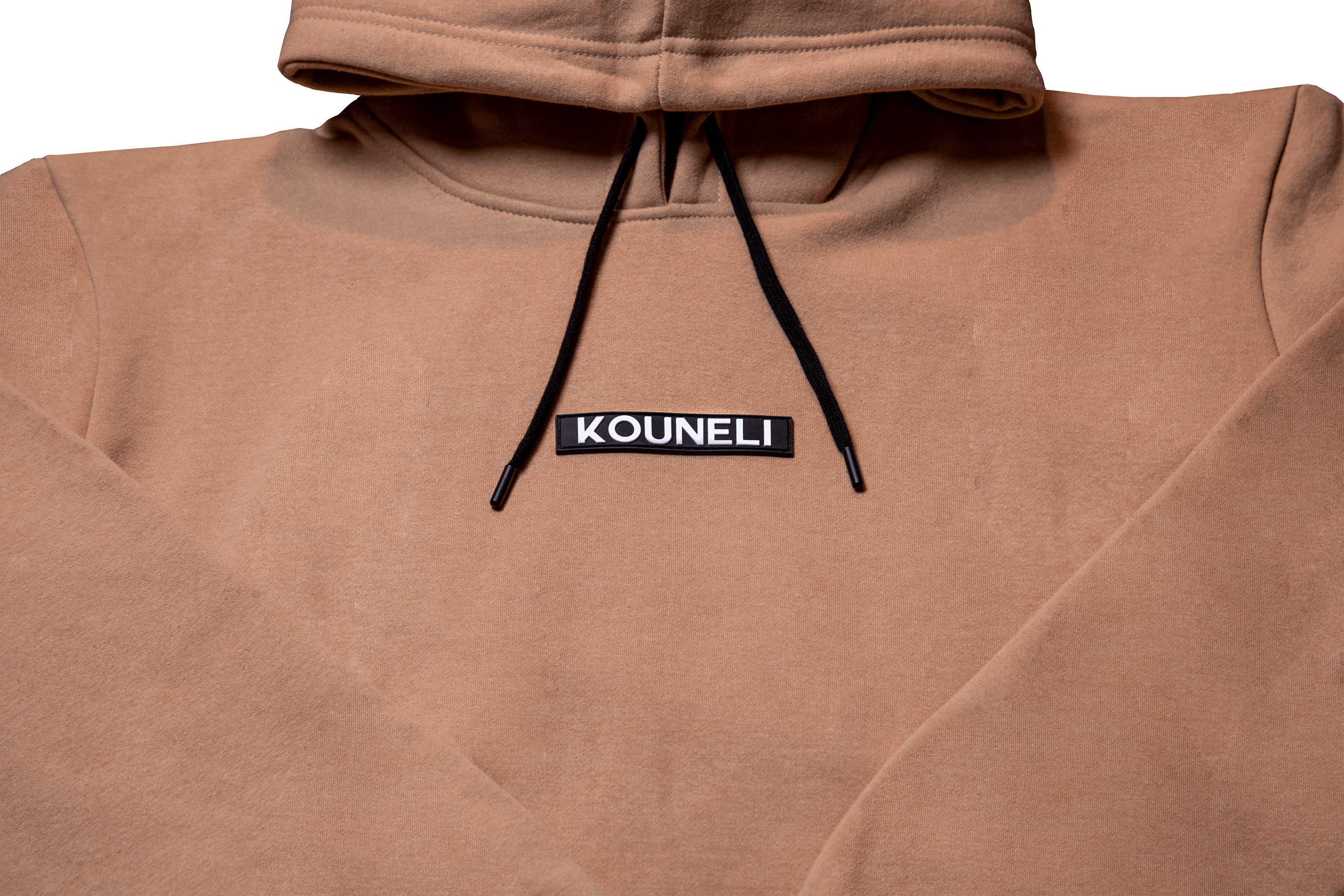 Patch Fleece Hoodie - Tan