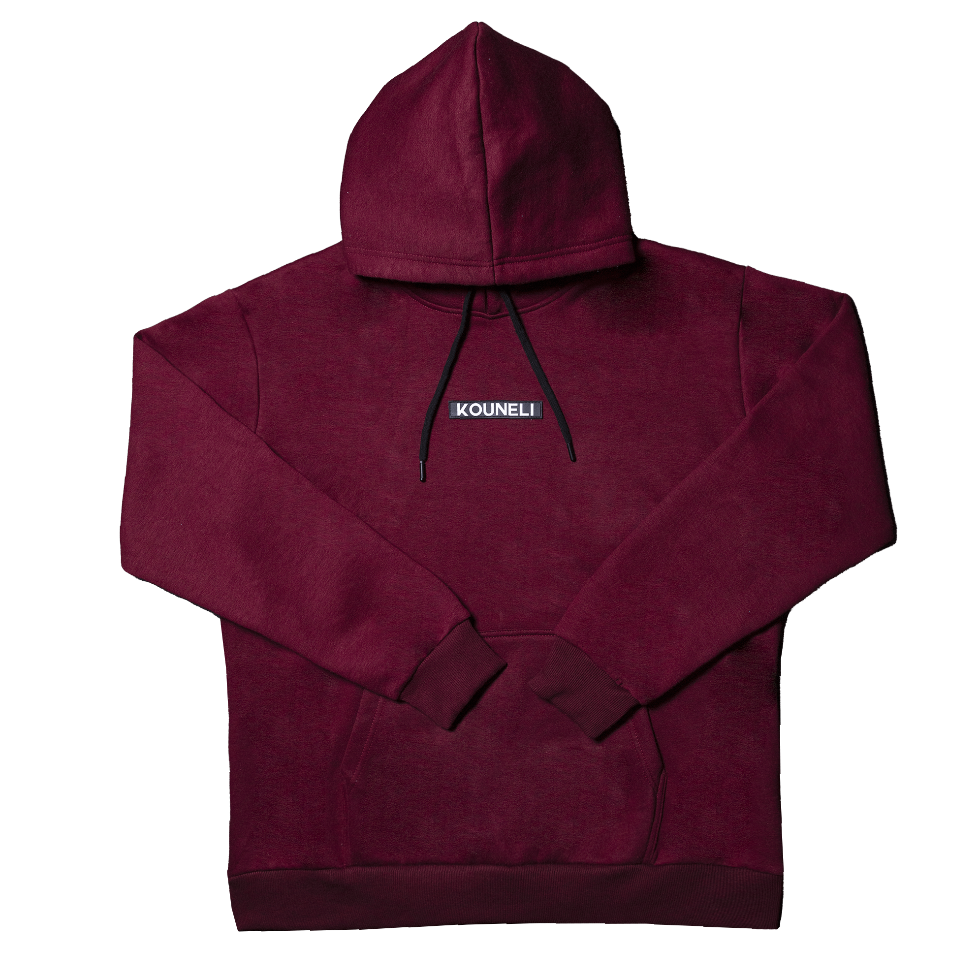 Patch Fleece Hoodie - Burgundy