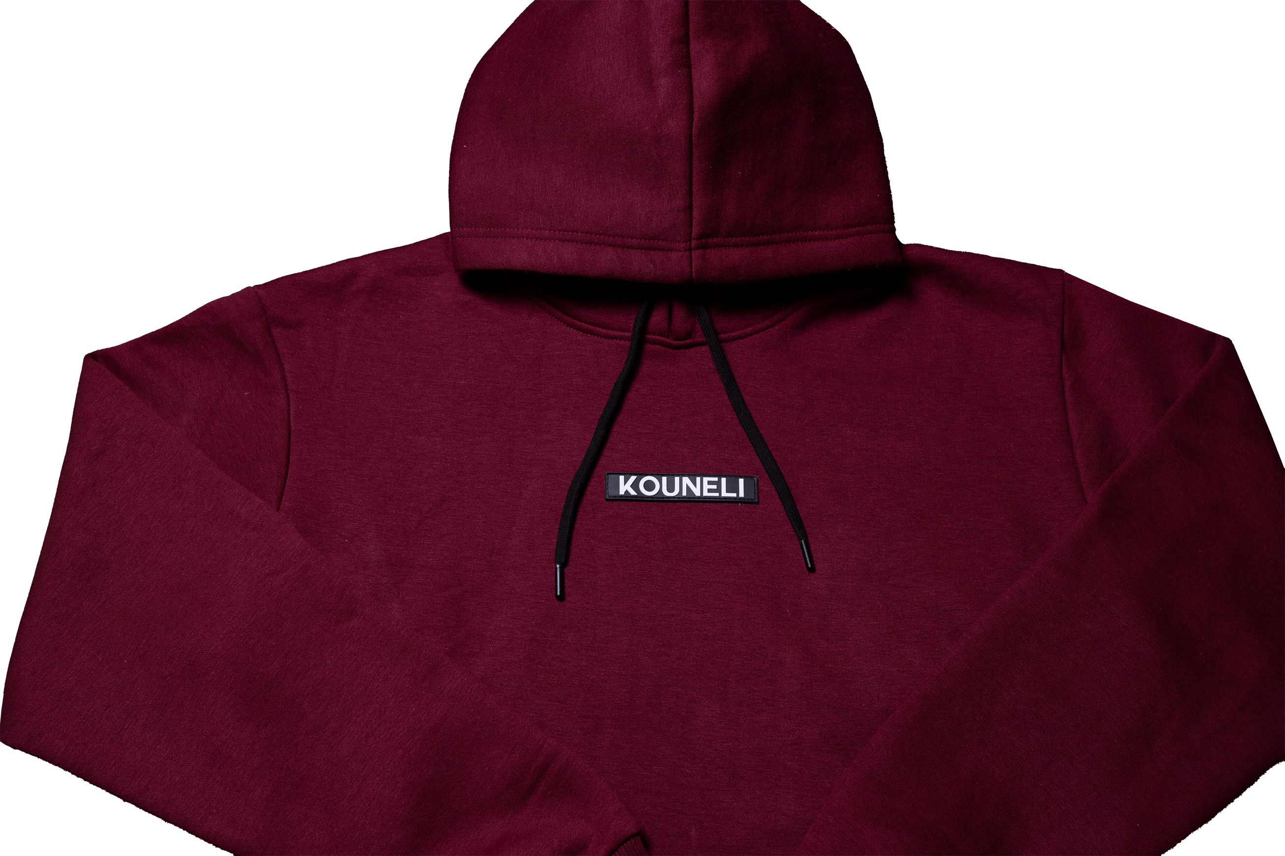 Patch Fleece Hoodie - Burgundy