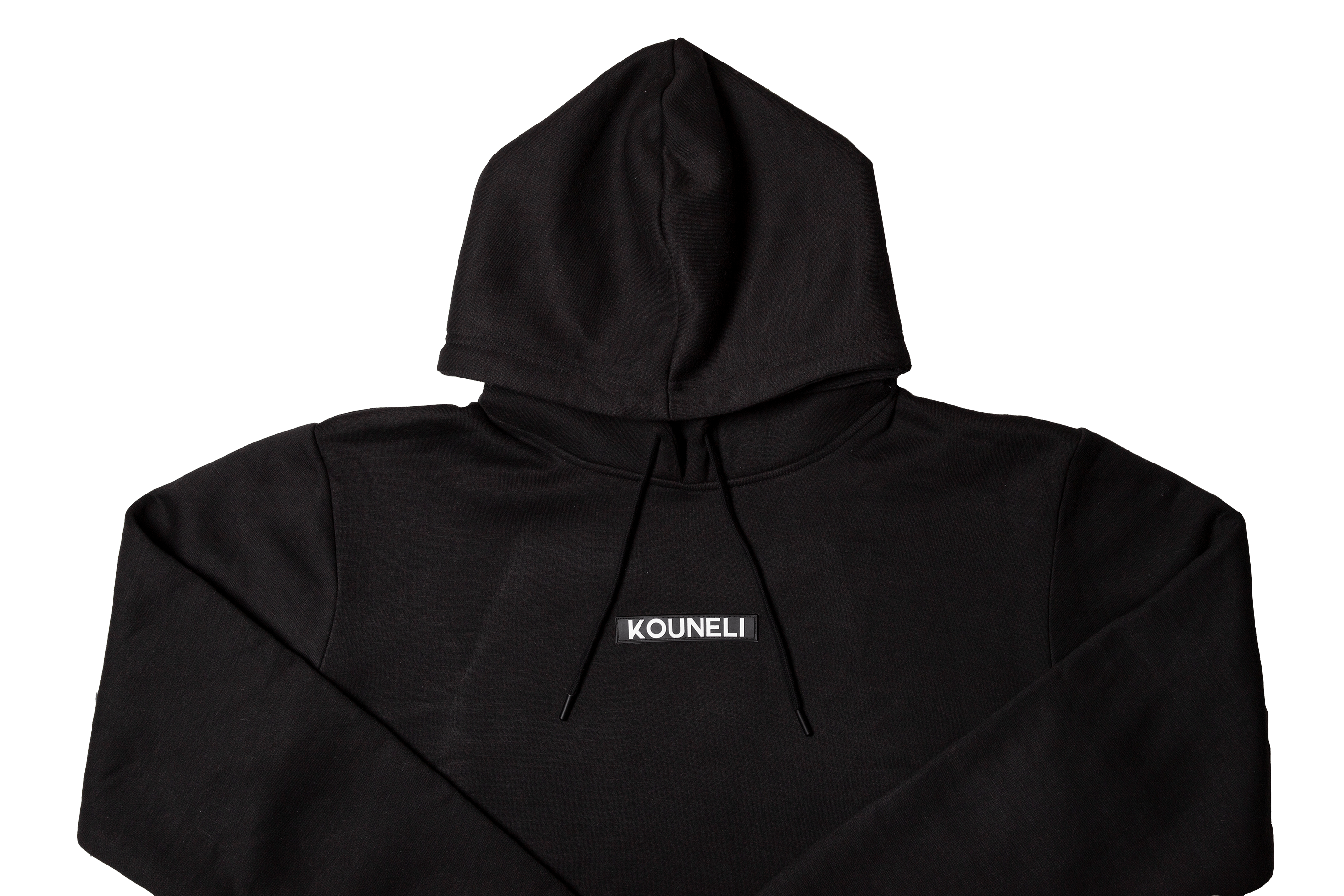 Patch Fleece Hoodie - Black